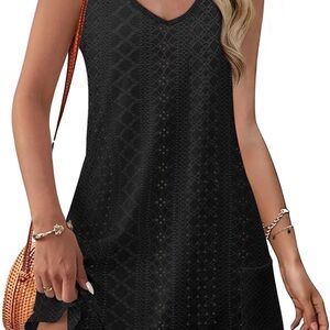 Black Textured Bathing suit cover up. Size large. New with tags.